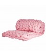 Κουβέρτα μάλλινη Merino χοντρής πλέξης Cosima ροζ Small 80x130cm Adorist. (ADO_0041)