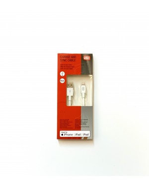 CHARGE & SYNC CABLE 1m for iPhone,iPad,Ipod, CARPOINT (0517024)
