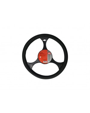 Carpoint Κάλυμμα Τιμονιού Αυτοκινήτου Συνθετικό Ύφασμα για Τιμόνια Διαμέτρου 37-39cm Μαύρο (2561502)
