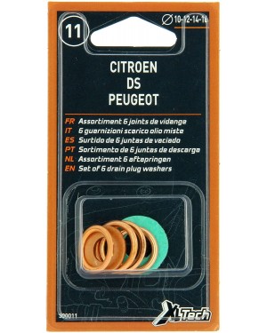 6 Ροδέλες τάπας κάρτερ για αλλαγή λαδιών Ø10-12-14-16mm για CITROEN, DS, PEUGEOT XLTECH (300011)