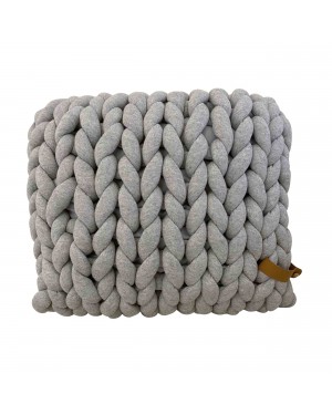 Μαξιλάρι XXL χοντρής πλέξης Cotton Tube γκρι 40x45x10cm Adorist. (ADO_7031)
