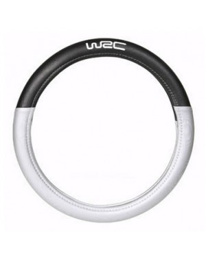 Κάλυμμα τιμονιού με διπλό υλικό μαύρο/ασημί WRC(007381)
