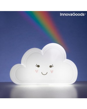 Φωτιστικό σύννεφο με προτζέκτορα ουράνιο τόξo & αυτοκόλλητα 18x6x11cm 3LEDx23lumen InnovaGoods (V0103348)