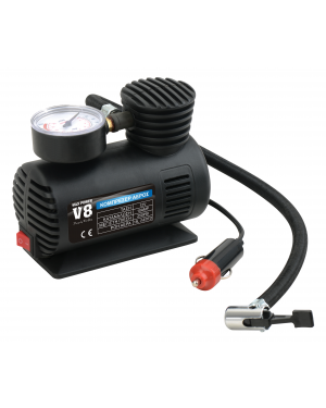 MINI AIR COMPRESSOR WITH FAN AND SWITCH V8 MAXPOWER 12V 250 PSI, 18 BAR (T10749)